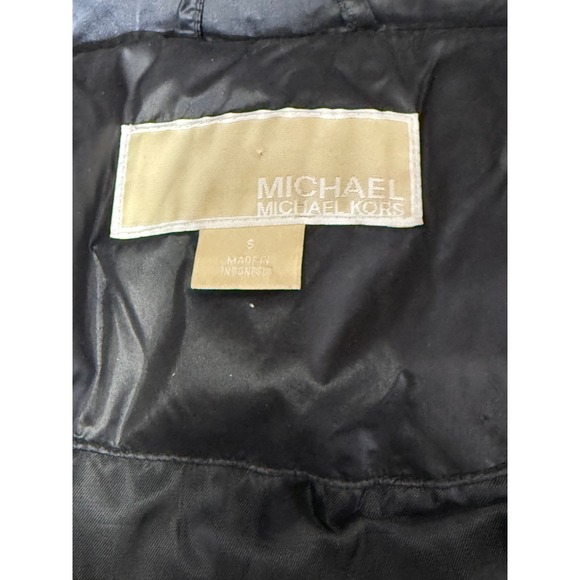 Michael Kors Womens Black Puffer Vest Full Zip Sleeveless Hooded Jacket S - Picture 7 of 9